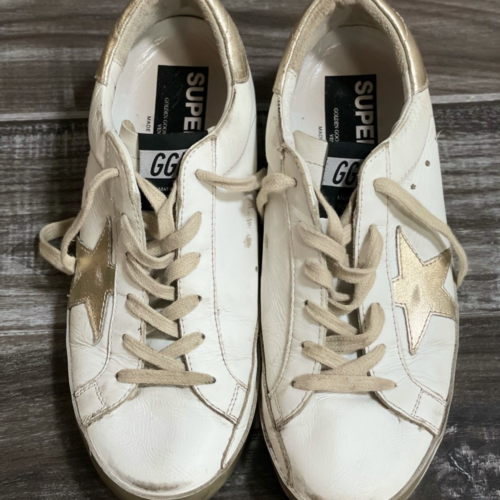 Golden Goose Superstar size 39, white and gold